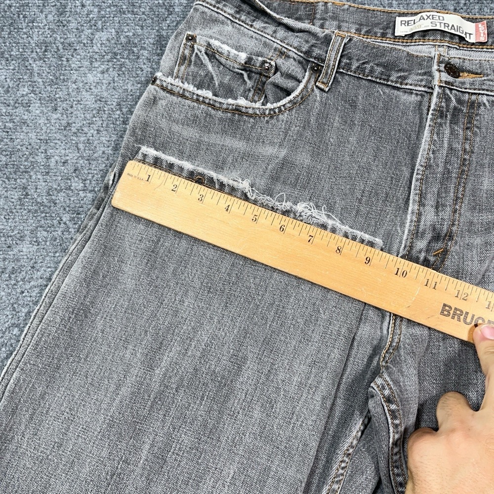 Levis 559 Relaxed Straight Jeans Mens 38x34 Black Y2K Tag Faded Baggy Skater - Picture 12 of 13